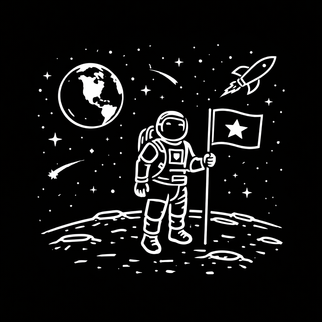 First Step tee — astronaut back print